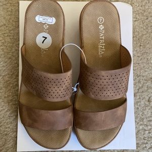 Patrizia by Spring Step brown slides.